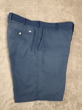 Peter Millar Men's Navy Dress Golf Shorts with Crown Logo Size 35